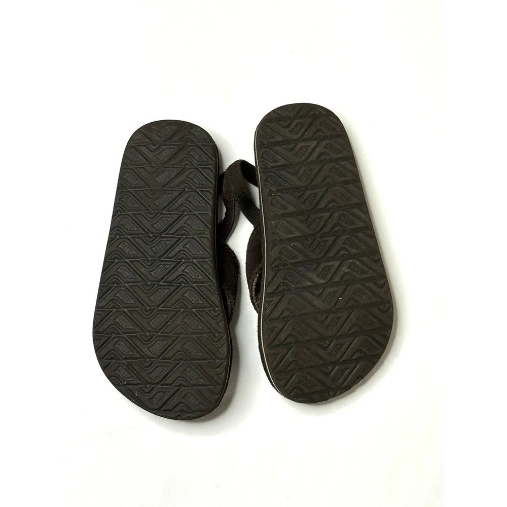Reef Brown Leather Thong Sandals Flip‎ Flops 9/10 Lightweight Back Strap Toddler